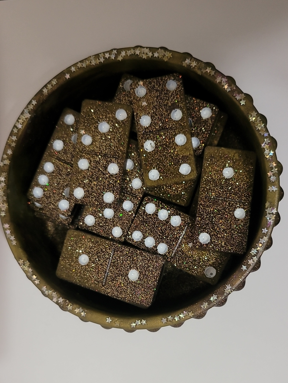Gold Glitter Domino Set - Unbranded